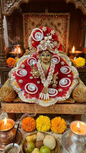 Royal Red Heavy Designer Poshak Set for Laddu Gopal Ji with Mukut & Mala Saiz 2